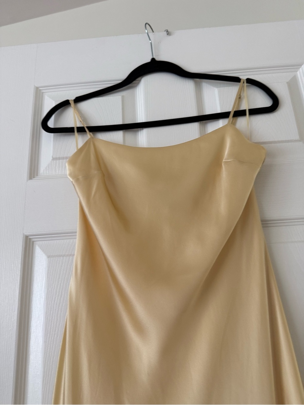 Reformation Lilibeth Silk Dress Detachable Sheer Cape Blonde - Picture 3 of 14